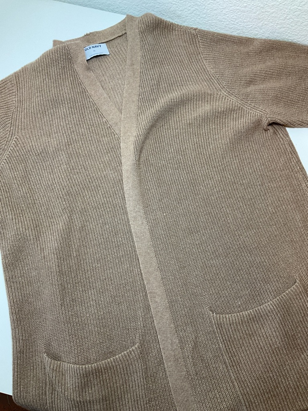Old Navy Camel Brown Open-Front Ribbed Cardigan XL - Picture 7 of 11